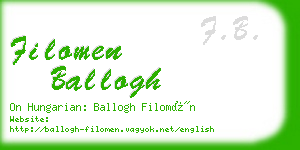 filomen ballogh business card